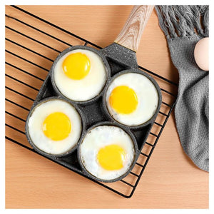 Egg Pan With Flip Lid-non-stick Egg Pan [4 Cup Cookware]-induction Cooker  And Gas Stove Non-stick Egg Pan-including Brush And Spatula-egg Pan For  Perfect Eggs, Omelet And Crepe 