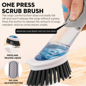 Soap Dispensing Kitchen Brush Set